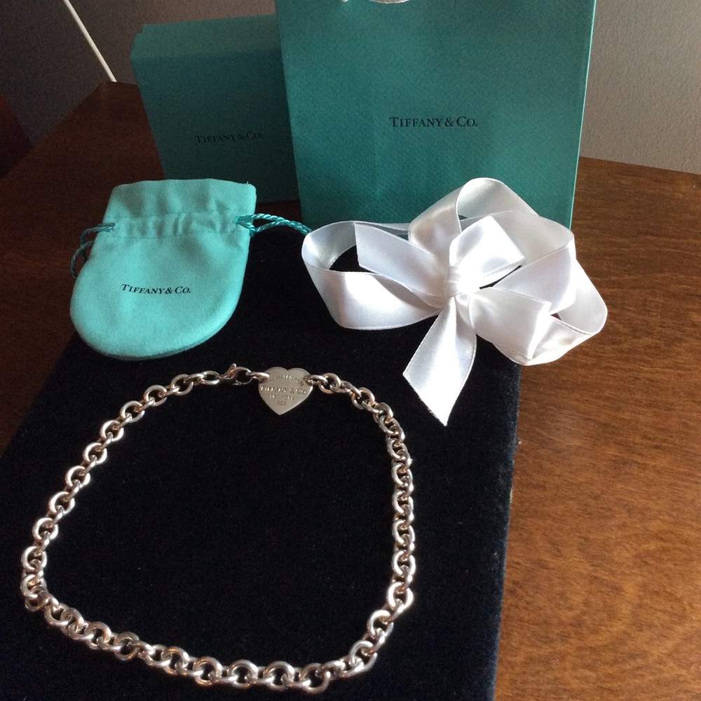 Tiffany Heart Tag Chain Link Choker (Return to Tiffany)
